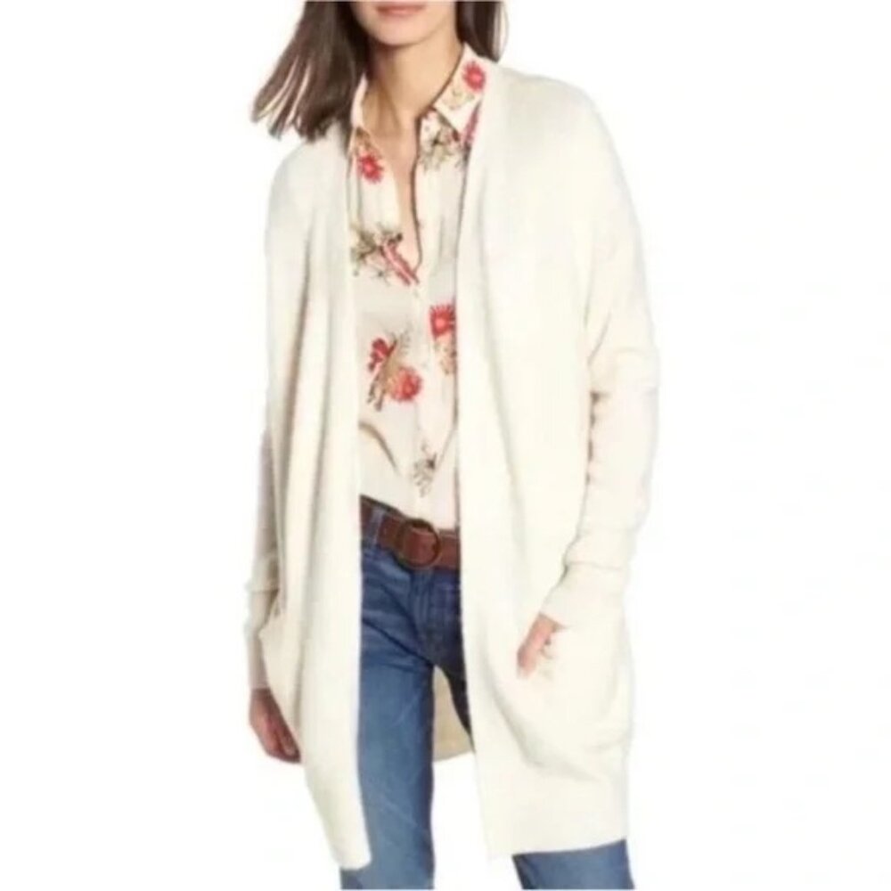 MADEWELL | Cozy Walker Cardigan Cream Alpaca Blend Sweater - Small